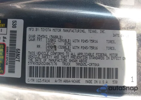 2016 Toyota Tacoma Sr from USA, damaged, VIN 5TFRX5GN3GX067176